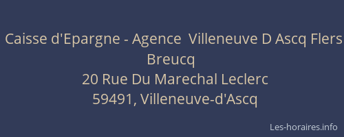 Caisse d'Epargne - Agence  Villeneuve D Ascq Flers Breucq