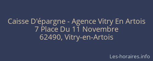 Caisse D'épargne - Agence Vitry En Artois