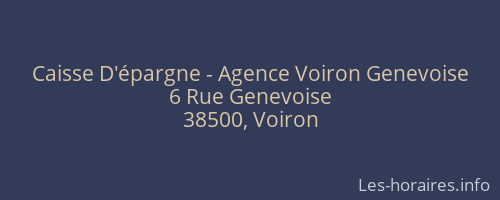 Caisse D'épargne - Agence Voiron Genevoise