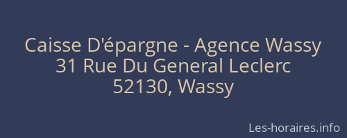 Caisse D'épargne - Agence Wassy
