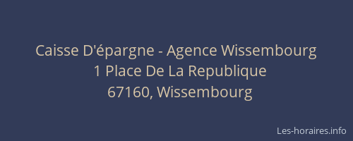 Caisse D'épargne - Agence Wissembourg