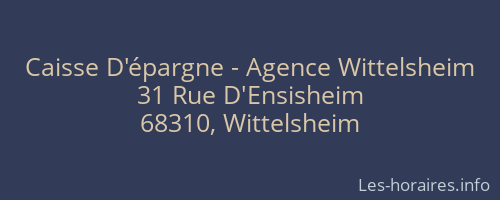 Caisse D'épargne - Agence Wittelsheim