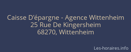 Caisse D'épargne - Agence Wittenheim