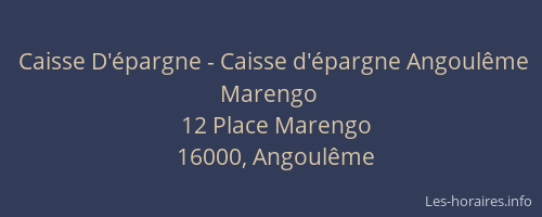 Caisse D'épargne - Caisse d'épargne Angoulême Marengo