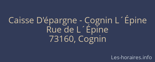 Caisse D'épargne - Cognin L´Épine