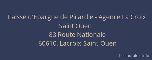 Caisse d'Epargne de Picardie - Agence La Croix Saint Ouen