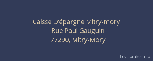 Caisse D'épargne Mitry-mory