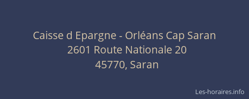 Caisse d Epargne - Orléans Cap Saran