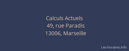 Calculs Actuels
