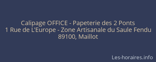 Calipage OFFICE - Papeterie des 2 Ponts