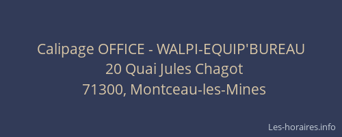 Calipage OFFICE - WALPI-EQUIP'BUREAU