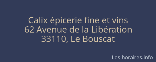 Calix épicerie fine et vins