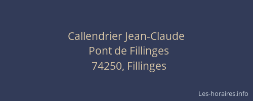 Callendrier Jean-Claude