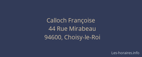 Calloch Fran&ccedil;oise