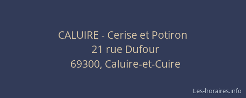 CALUIRE - Cerise et Potiron