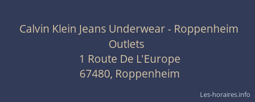 Calvin Klein Jeans Underwear - Roppenheim Outlets