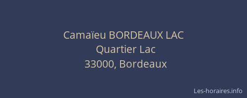 Camaïeu BORDEAUX LAC