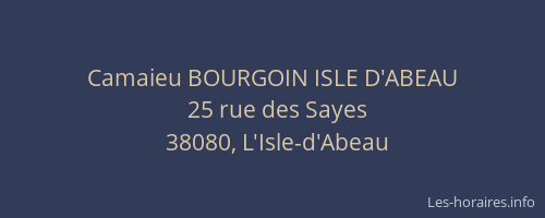 Camaieu BOURGOIN ISLE D'ABEAU