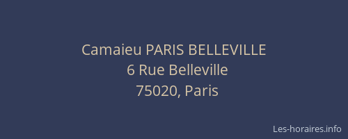 Camaieu PARIS BELLEVILLE