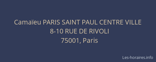 Camaïeu PARIS SAINT PAUL CENTRE VILLE