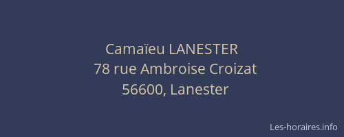Cama&iuml;eu LANESTER