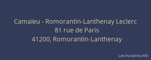 Camaïeu - Romorantin-Lanthenay Leclerc
