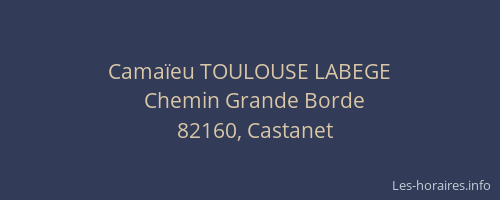 Cama&iuml;eu TOULOUSE LABEGE