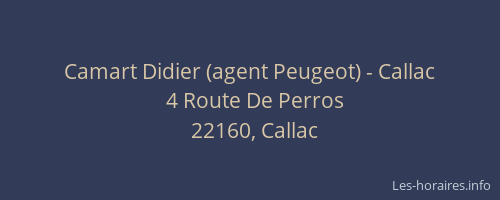 Camart Didier (agent Peugeot) - Callac