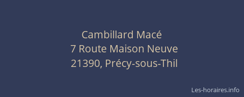 Cambillard Mac&eacute;