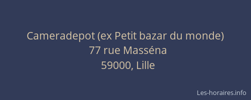 Cameradepot (ex Petit bazar du monde)