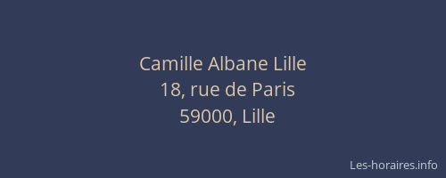 Camille Albane Lille