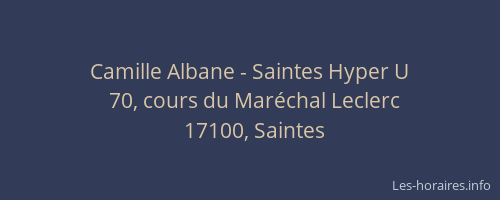 Camille Albane - Saintes Hyper U