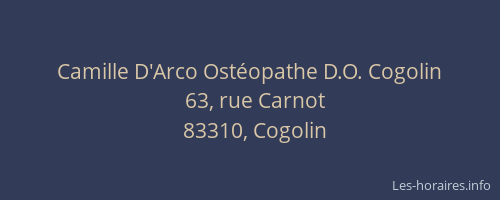 Camille D'Arco Ostéopathe D.O. Cogolin