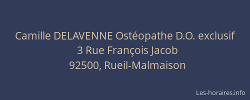 Camille DELAVENNE Ostéopathe D.O. exclusif