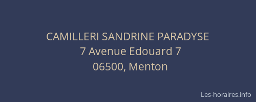 CAMILLERI SANDRINE PARADYSE