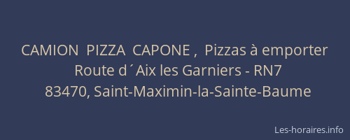 CAMION  PIZZA  CAPONE ,  Pizzas à emporter