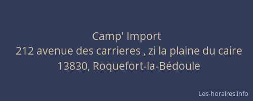 Camp' Import