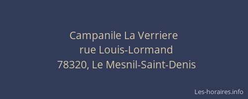 Campanile La Verriere