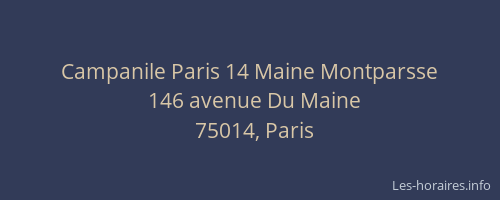 Campanile Paris 14 Maine Montparsse