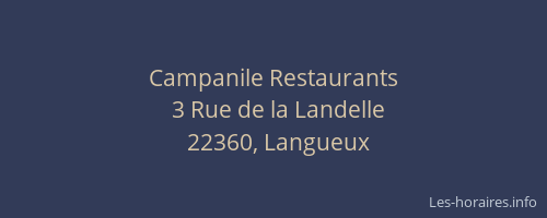 Campanile Restaurants