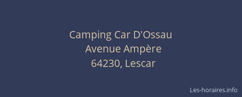 Camping Car D'Ossau