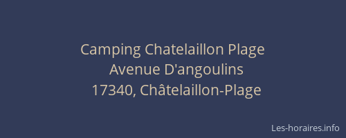 Camping Chatelaillon Plage
