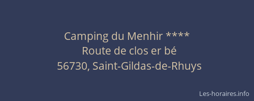 Camping du Menhir ****