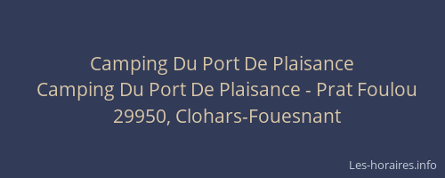Camping Du Port De Plaisance