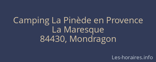 Camping La Pinède en Provence