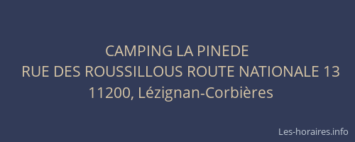 CAMPING LA PINEDE
