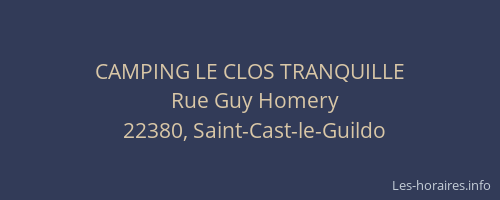 CAMPING LE CLOS TRANQUILLE