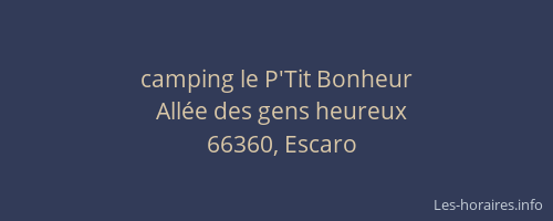 camping le P'Tit Bonheur