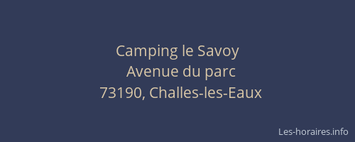 Camping le Savoy