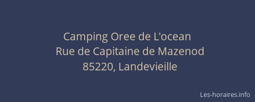 Camping Oree de L'ocean